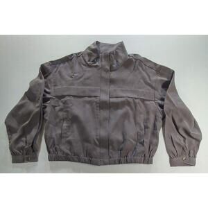 Nine West Drapey Utility Jacket Pockets Tab Sleeves  Shark Cove Bomber